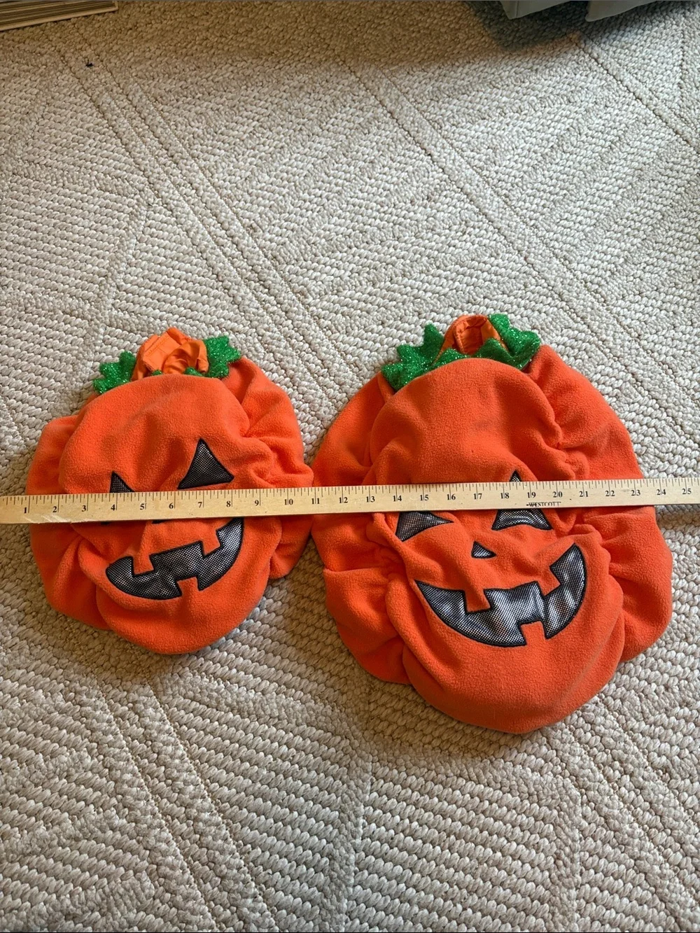Set of Orange dog Pumpkin Jack-O'-Lantern Costumes small and medium lights up
